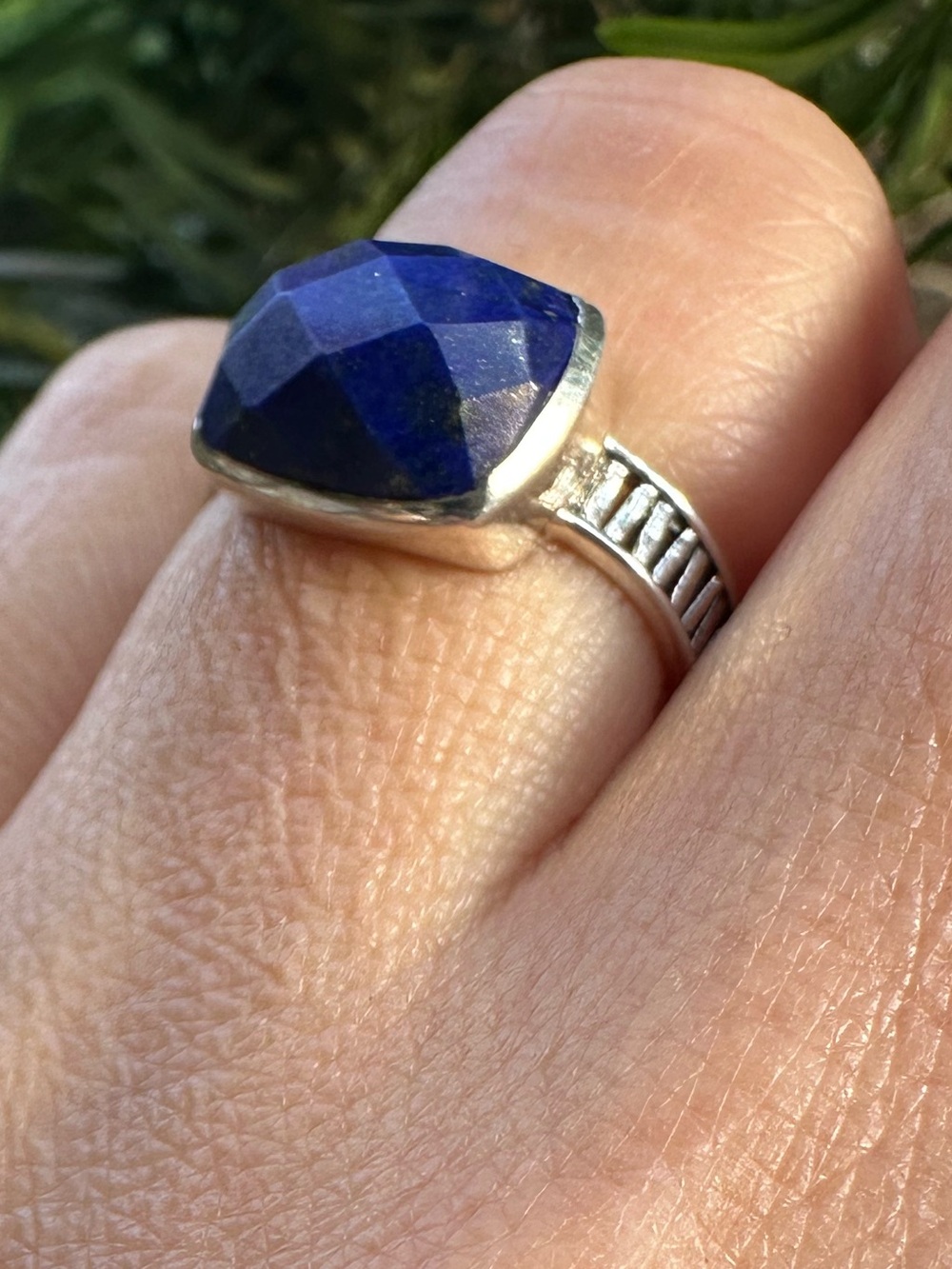 925 Faceted Lapis-Ring - Sterling - Picture 4 of 6